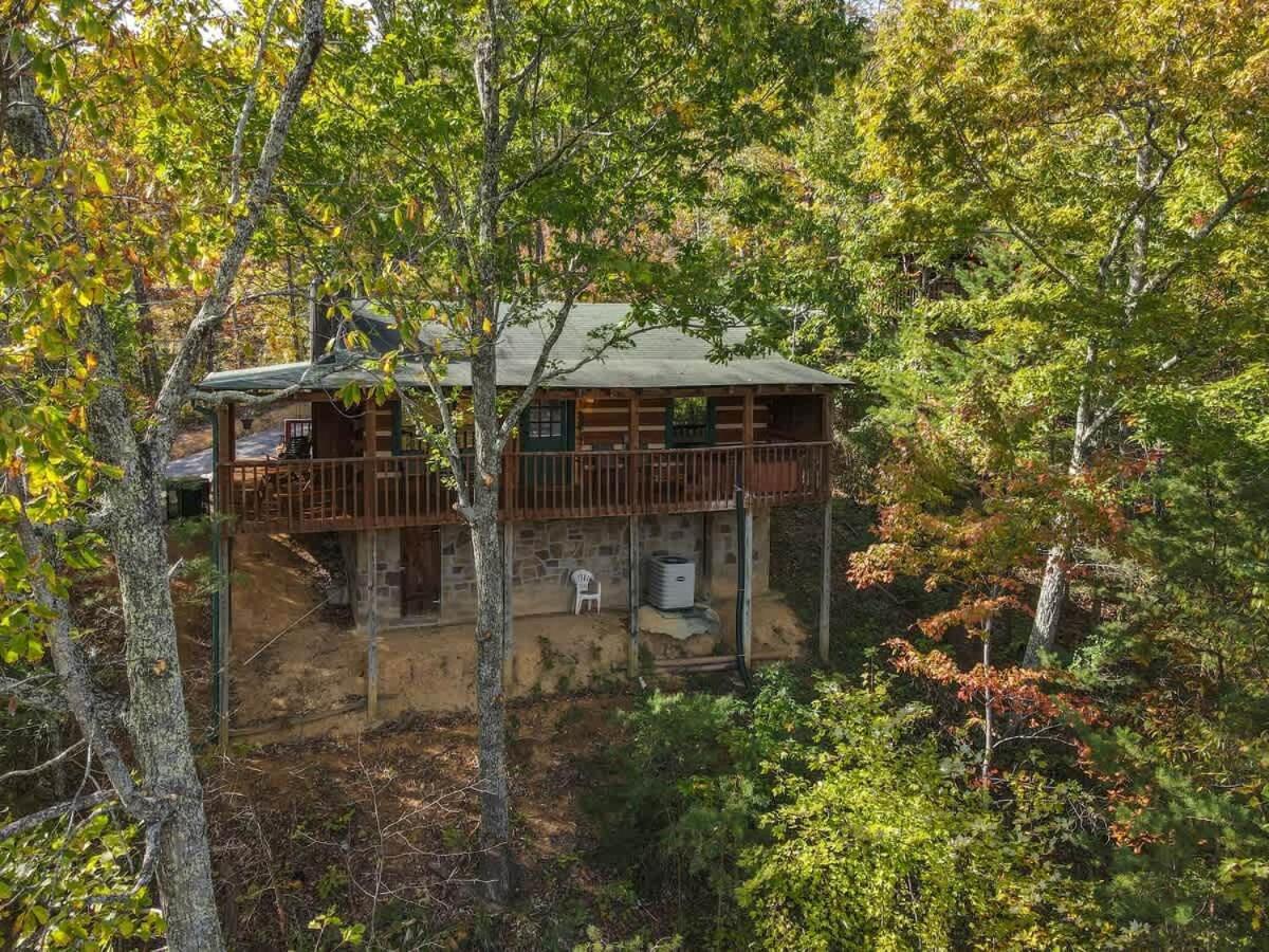 View! Cozy, Private, Fireplace, Hot Tub Log Cabin, Honeymoon! سيفيرفيل المظهر الخارجي الصورة